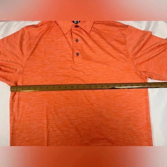FootJoy Polo Shirt Men’s Medium Orange Heather Performance Short Sleeve Golf - Picture 5 of 8